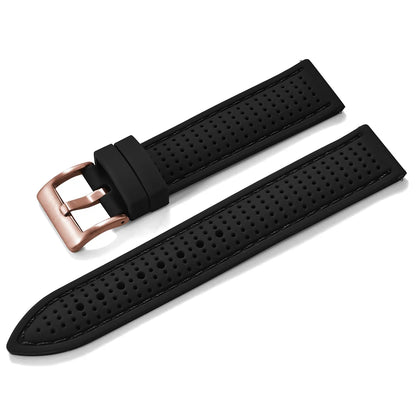 Bracelet de montre sport en silicone à dégagement rapide - Bracelet en caoutchouc souple respirant et imperméable, ajustement universel 18 mm 20 mm 22 mm pour hommes et femmes
