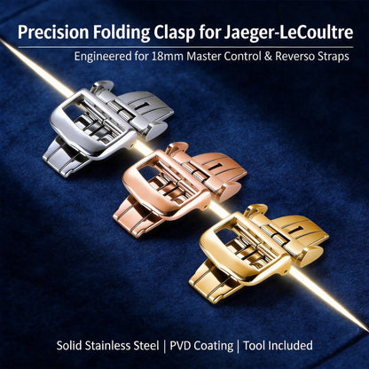 Per Jaeger-LeCoultre JLC, chiusura déployante da 18 mm, fibbia di ricambio di precisione per Master & Reverso, in acciaio inossidabile