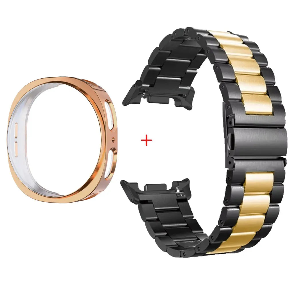 Stainless Steel Watch Band + Case for Samsung Galaxy Watch 8 40mm 44mm, Full Cover Metal Strap