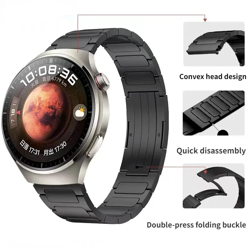 Cinturino in titanio da 22 mm per OnePlus Watch, 46 mm/3/2/2R, traspirante, di lusso, per OPPO 4 Pro-X-X2/Realme Watch S2-2 3S Pro