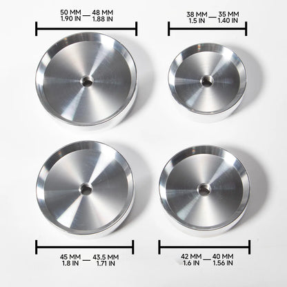 Kit de 4 matrices en aluminium extra larges pour boîtier de montre et presse à verre 35mm - 50mm – Outils de réparation de montres pour horloger