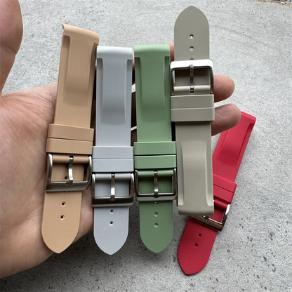 Warm Khaki Grey Black Silicone Watch Strap 20mm High Quality Silicone Watch Band for Monnswatch Omega X Swatch Bracelet