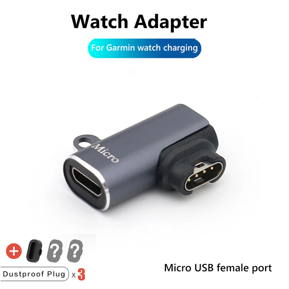 Adaptateur Portable de chargement de Type C/Micro USB/iOS, pour Garmin Fenix 7 7S 7X 6 6S 6X 5 5s 5X Venu 2 2S, convertisseur de chargeur de montre intelligente