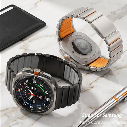 Magnetic Titanium Strap for Samsung Galaxy Watch Ultra 2, Alloy Band for Galaxy Watch 9 8 Classic