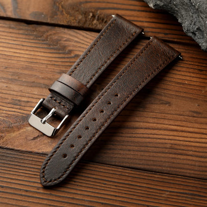 Bracciale fatto a mano in pelle bovina di prima qualità, 18 19 20 22MM, cinturino morbido in pelle spazzolata, cinturino per orologio a sgancio rapido S/M in stile retrò