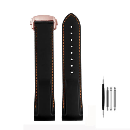 Cinturino per orologio da uomo in gomma e silicone, fibbia pieghevole, estremità curva, per Omega Seam84300 Speedmaster, 20 mm 21 mm 22 mm
