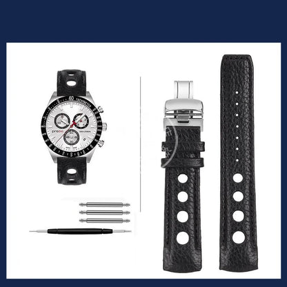 Ремешок для часов Tissot T-Sport PRS 516 T044.430.A / T044.417.A, 20 мм, из воловьей кожи с изогнутым креплением и застежкой-бабочкой