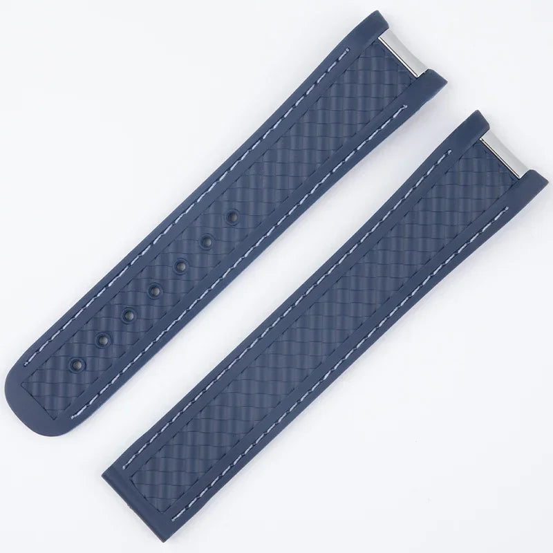Bracelet en caoutchouc et Silicone, 19mm 20mm, pour Omega Seamaster 300 AT150 Aqua Terra, Bracelet de montre en acier inoxydable, boucle pliable