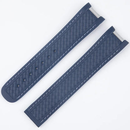 Bracelet en caoutchouc et Silicone, 19mm 20mm, pour Omega Seamaster 300 AT150 Aqua Terra, Bracelet de montre en acier inoxydable, boucle pliable