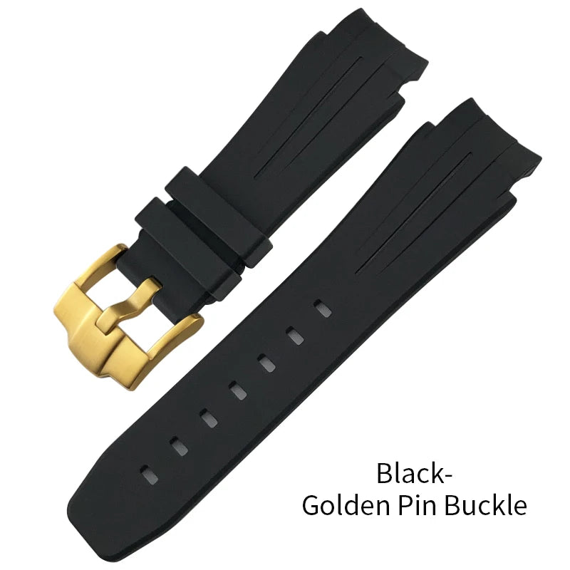 Cinturino per orologio in gomma siliconica concava convessa da 21 mm con estremità curva per Rolex DEEPSEA Sea-Dweller 126660, cinturino sportivo da immersione blu nero, strumenti inclusi