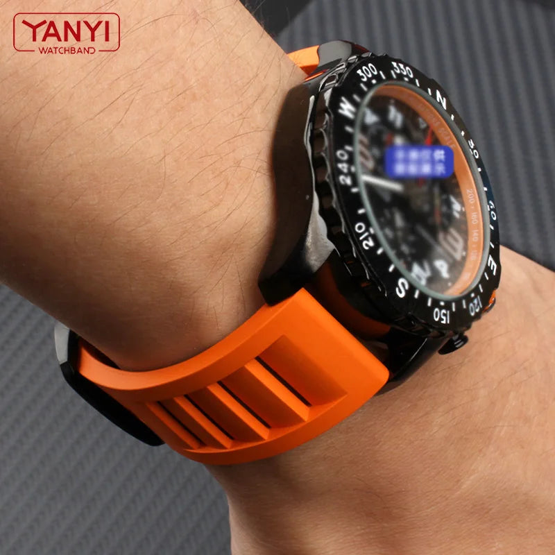 FKM bracelet de montre en caoutchouc fluoré 20mm 21mm 22mm 24mm pour breitling omega seiko casio mido bracelet de montre bracelet de montre de sport anti-poussière