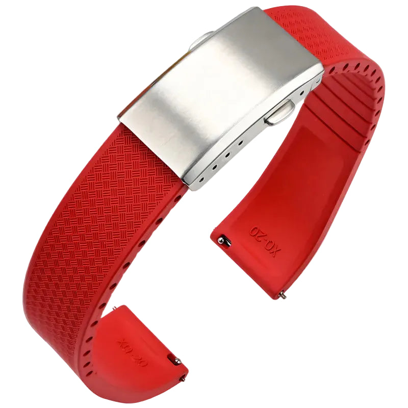 Bracelet montre Racing / Aviateur en caoutchouc Premium - Rapide, Boucle Déployante - A Découper