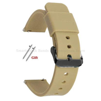 10mm 12mm 14mm 15mm 16mm 18mm 20mm 21mm 22mm 24mm Silicone Watch Band Quick Release Watch Strap for Men Women Universal Wristband