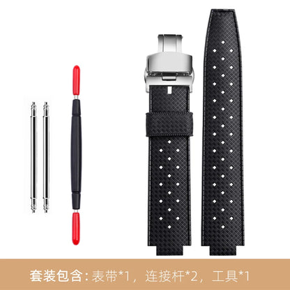 Cinturino in gomma per orologio LV, con apertura rialzata, Louis Vuitton, serie Tambour, Q1121, cinturino dedicato, uomo, donna, Q114k