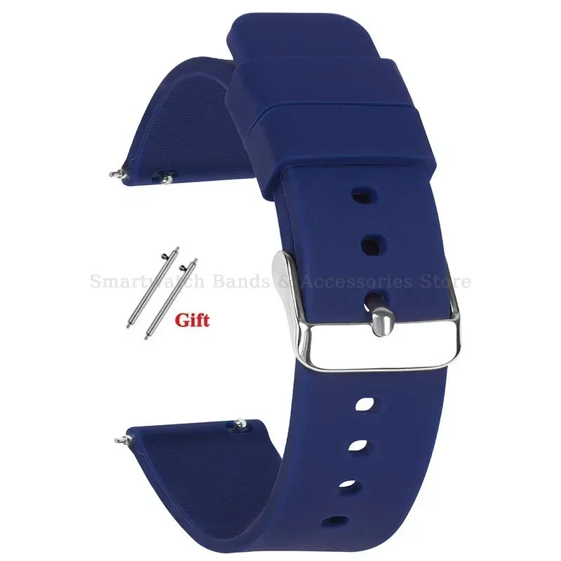 10mm 12mm 14mm 15mm 16mm 18mm 20mm 21mm 22mm 24mm Silicone Watch Band Quick Release Watch Strap for Men Women Universal Wristband