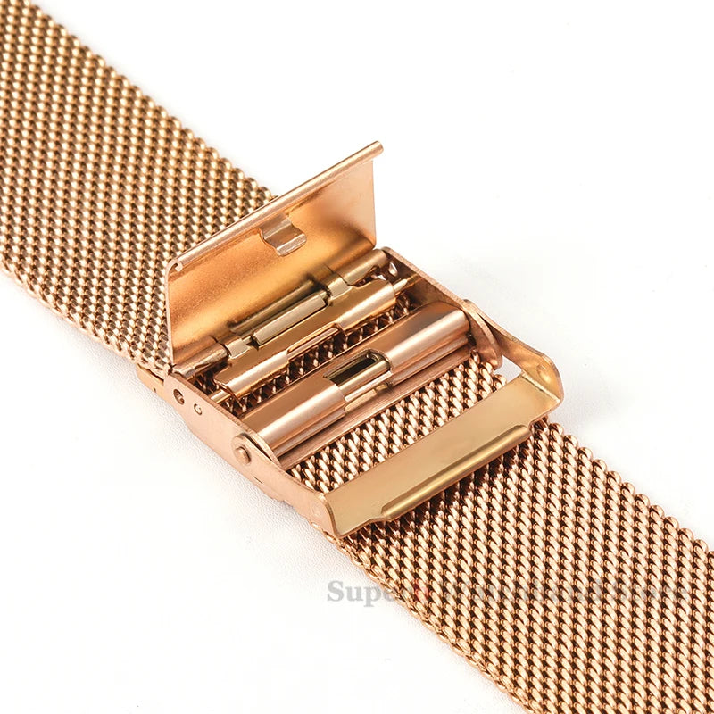 Bracelet milanais universel à dégagement rapide, 18mm, 20mm, 22mm, 12mm, 14mm, 16mm, 17mm, 19mm, 21mm, 24mm, maille 0.6, acier inoxydable