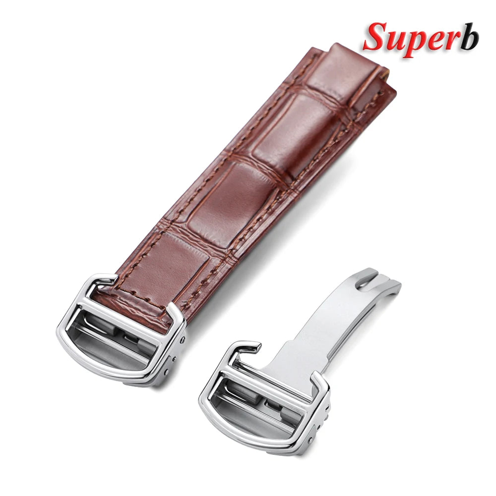 Boucle de montre de remplacement en acier inoxydable, 14mm 16mm 18mm, fermoir pliant pour montre ballon bleu Cartier, couleur argent