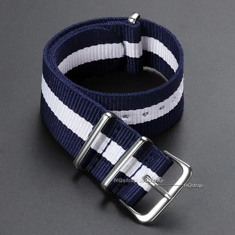 16mm 18mm 20mm 22mm bracelet de sport militaire en Nylon tissu en Nylon accessoires de ceinture bandes de boucle de ceinture bracelet de montre noir pour Omega pour Seiko