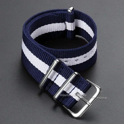 16mm 18mm 20mm 22mm bracelet de sport militaire en Nylon tissu en Nylon accessoires de ceinture bandes de boucle de ceinture bracelet de montre noir pour Omega pour Seiko