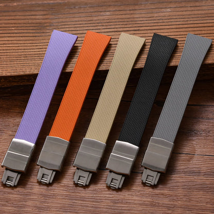 Original Stripess CTS FKM 20mm rubber watch strap for d-elug FKM CTS quick release watch strap silver butterfly buckle cut to size