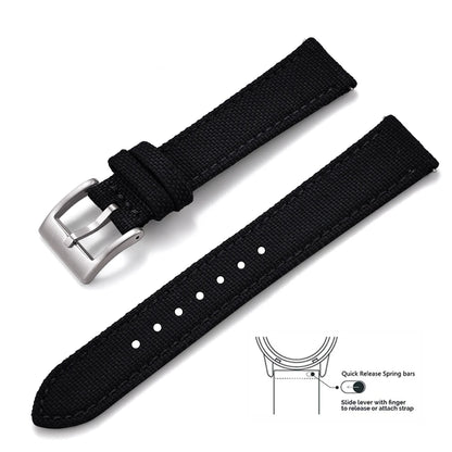 Bracelets en toile et Nylon en cuir, 18mm, 20mm, 22mm, à dégagement rapide, en tissu Vintage, pour montres Huawei Samsung