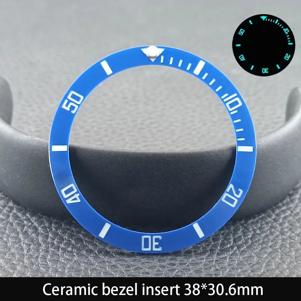 38mm x 30.6mm Sloped Ceramic Bezel GMT and Diving Watch Insert for 40mm Men's Watch Replacement Watch Bezel Inserts