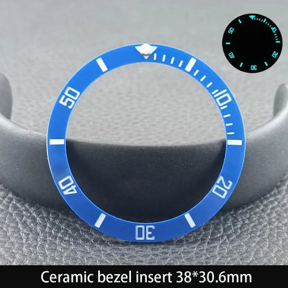 38mm x 30.6mm Sloped Ceramic Bezel GMT and Diving Watch Insert for 40mm Men's Watch Replacement Watch Bezel Inserts
