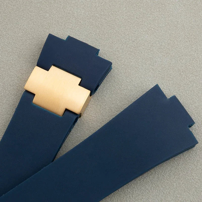 Cinturino per orologio in gomma di silicone morbido, impermeabile, nero, marrone, blu, per Ulysse Nardin, cinturino per orologio da immersione, 25x12mm