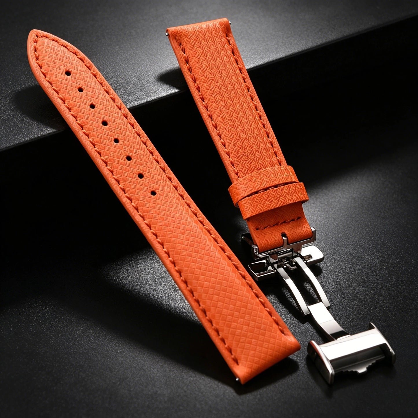 Cinturino per orologio in gomma FKM 18 19 20 22 mm, cinturino pieghevole in tela, a sgancio rapido, cinturino a farfalla in pelle per uomo Omega Moonswatch IWC