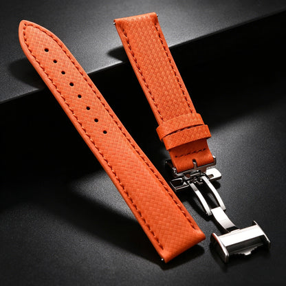 Cinturino per orologio in gomma FKM 18 19 20 22 mm, cinturino pieghevole in tela, a sgancio rapido, cinturino a farfalla in pelle per uomo Omega Moonswatch IWC