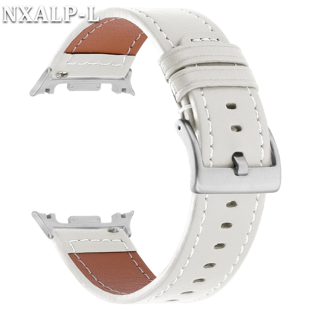 Leather Band without Gaps for Samsung Galaxy Watch 8 Classic 46mm, Replacement Strap for Galaxy Watch 8 44mm 40mm, Accessory