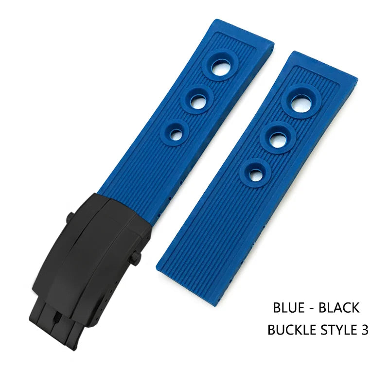 Bracelet de montre en caoutchouc de Silicone, 19mm 20mm 21mm 22mm 23mm 24mm, adapté au bracelet de montre Breitling Avenger Heritage Superocean Tudor Longines