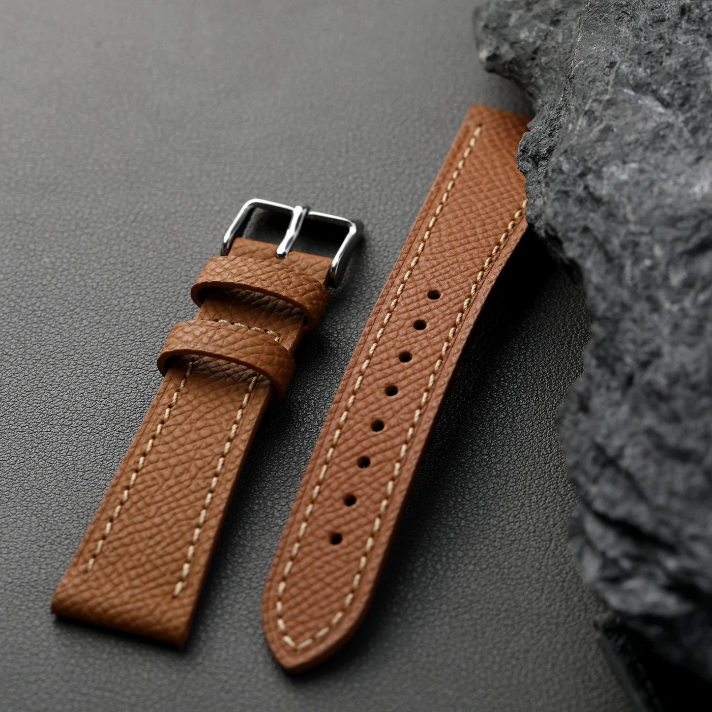 Cinturino in pelle con motivo a palmo fatto a mano, di alta gamma 18 19 20 21 22MM, cinturino morbido da uomo in pelle di vacchetta a strato superiore, cinturino per orologio in stile retrò