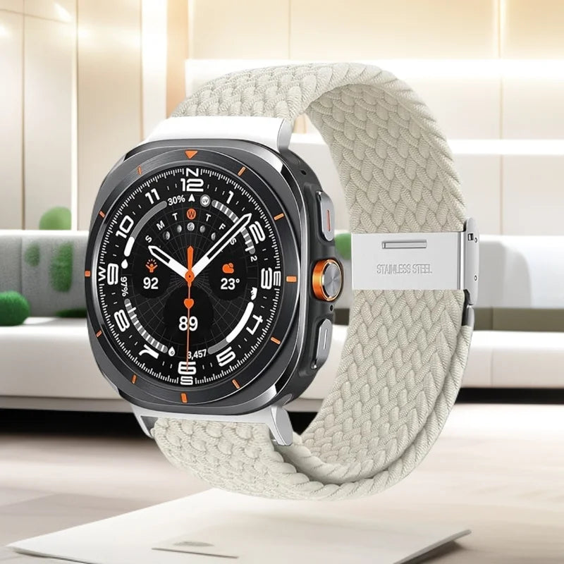1 pezzo cinturino intrecciato elastico in Nylon per Samsung Galaxy Watch 8 Classic 46mm/Ultra 47MM fibbia in metallo per Samsung Galaxy Watch8