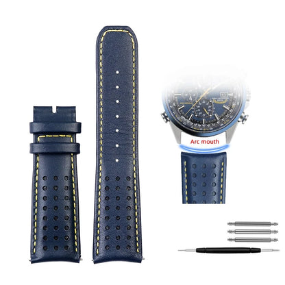 Cinturino 22mm 23mm in pelle bovina per Citizen Blue Angel AT8020-54L JY8078 AT8020-03L 54L, estremità curva, da uomo, per orologio