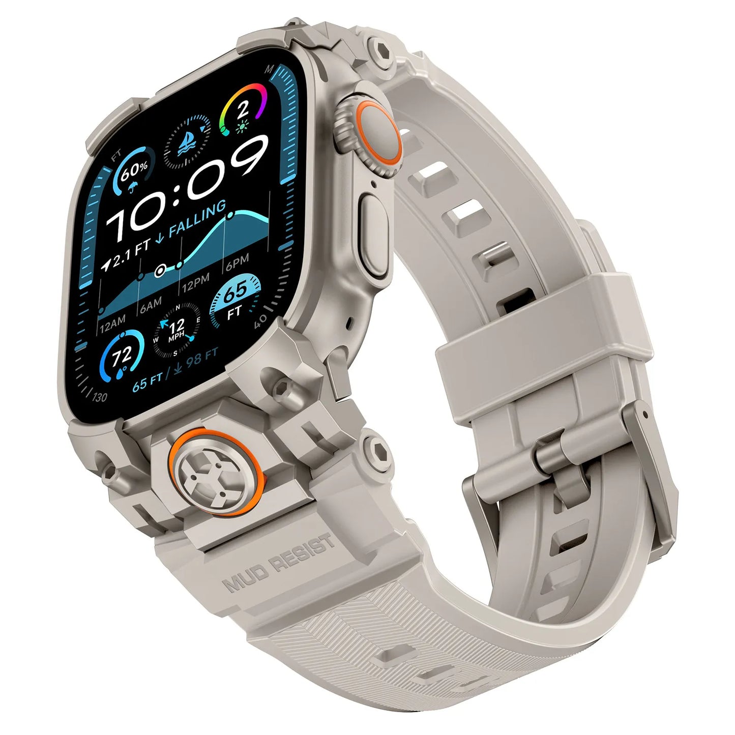 Bracelet en acier inoxydable + silicone pour Apple Watch 49 mm, bracelet sport compatible avec Apple Watch Ultra 3/2 iWatch