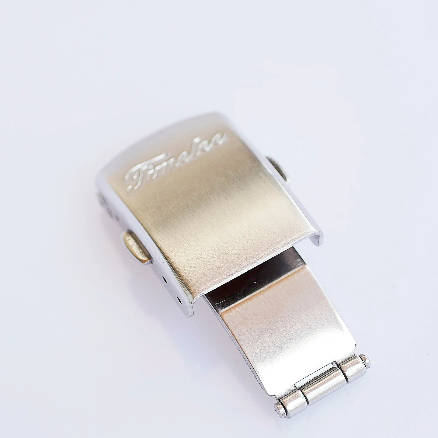 18mm silver stainless steel double push-button safety clasp for Seiko Citizen watch bracelet