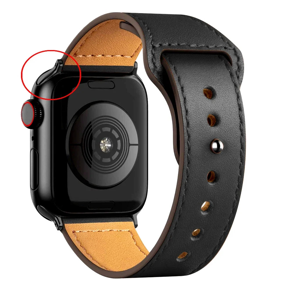 Cinturino in pelle per Apple Watch, Ultra 3, 49mm, 46mm/42mm, 41mm/45mm, 44mm, 40mm, iWatch serie 11 10 9 8 7 4 5 6 se