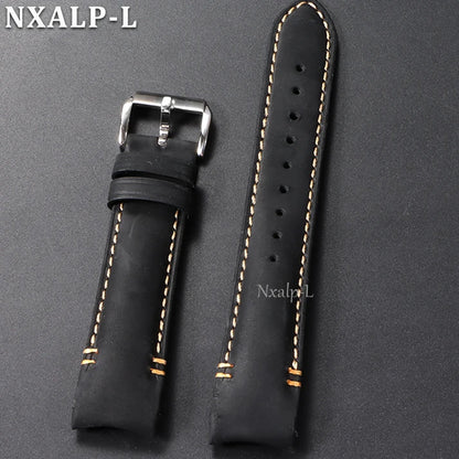 Bracelet de montre en cuir de vachette huilé à extrémités courbes, 20 mm 22 mm, sangles de haute qualité faites à la main pour Omega pour Rolex