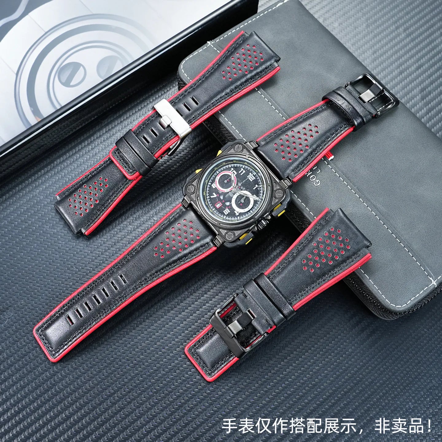 Pour Bell Ross B & R BR01 BR03 bracelet de montre en cuir véritable souple de haute qualité BR convexe 24mm peau de vache hommes bracelet de montre accessoires