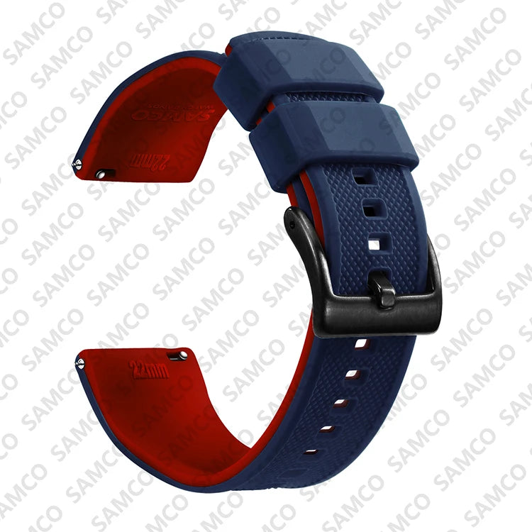 Bracelet de montre en Silicone de qualité supérieure, 18mm 20mm 22mm, à dégagement rapide, en caoutchouc, de remplacement