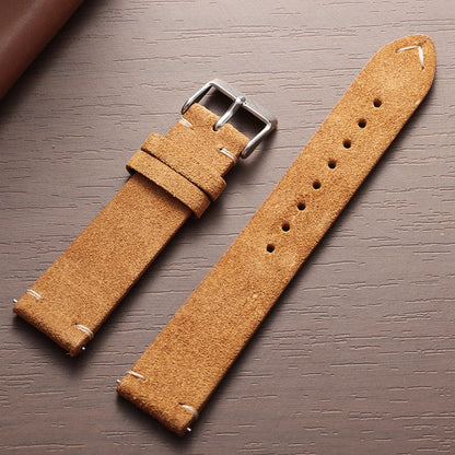 Bracelet de montre Vintage en cuir suédé, bracelet de montre en cuir de veau à dégagement rapide, 14/16/18/19/20/21/22mm, bracelet de remplacement avec boucle ardillon