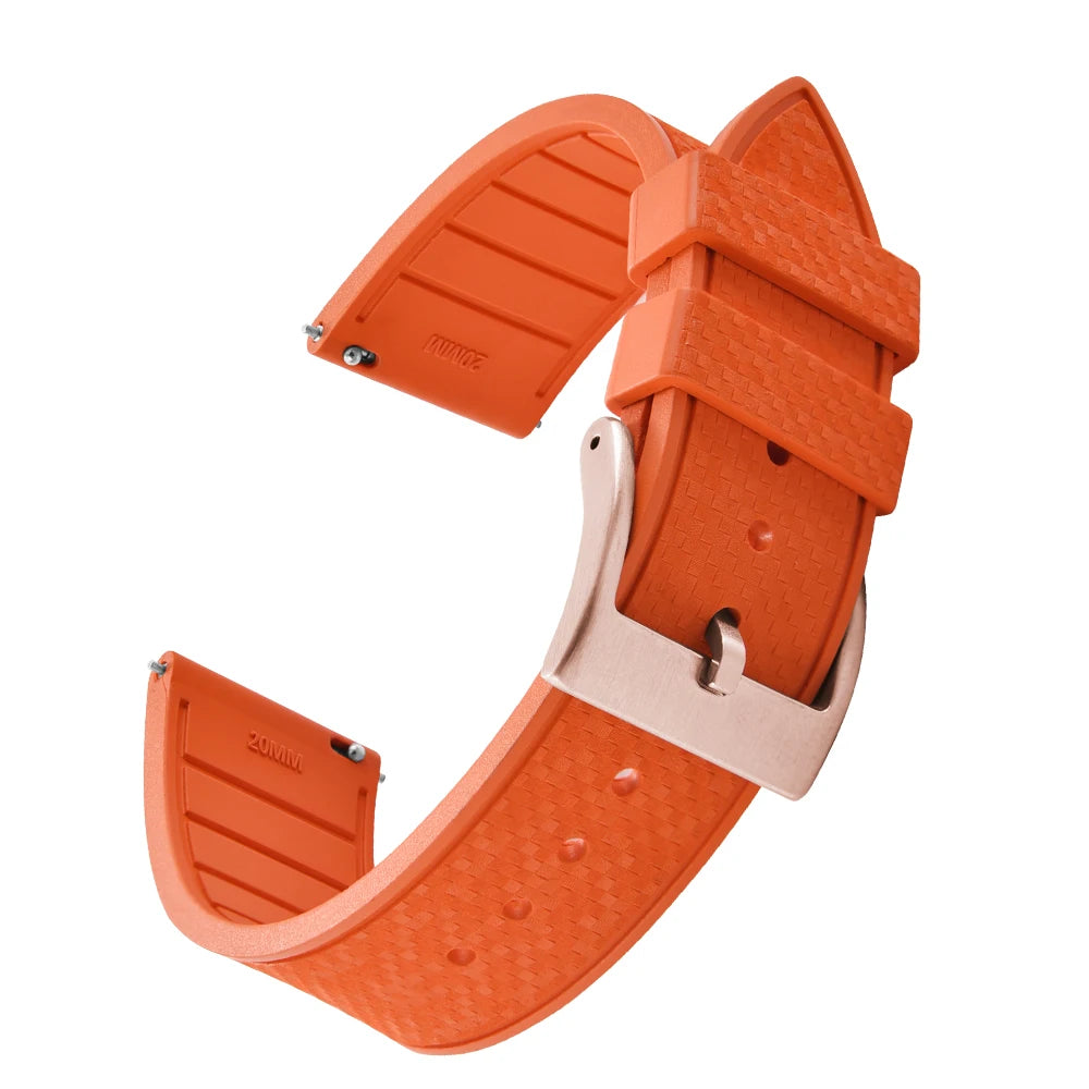 FKM Mosaic Rubber Watch Strap, 20mm 22mm, Quick Release, for Sport Diver, for Rolex Seiko Omega Cartier, Universal Belt