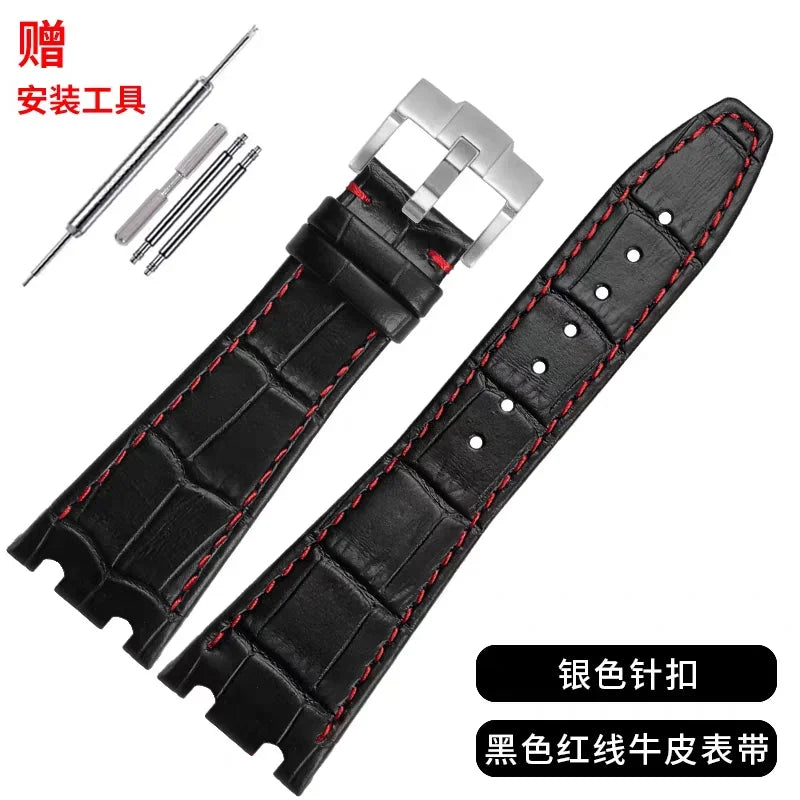 Bracelet de montre en cuir véritable pour Audemars Piguet Royal Oak Offshore AP 15400/15500/26331, Bracelet de remplacement pour hommes et femmes, 26mm