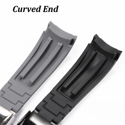 20mm Rubber Watch Strap for Rolex, Water Ghost Bracelet, Oysterflex, Curved End Silicone Watch Strap, Men's Sport Belt
