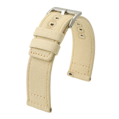 Quick-release nylon canvas watch strap, 18mm 19mm 20mm 22mm, brushed buckle, smartwatch accessories