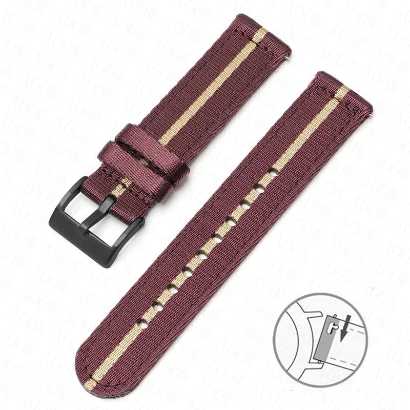 Bracelet en Nylon souple pour hommes et femmes, 18mm, 20mm, 22mm, 24mm, pour Omega Seamaster 007, toile à dégagement rapide, remplacement du bracelet de montre pour Seiko Casio