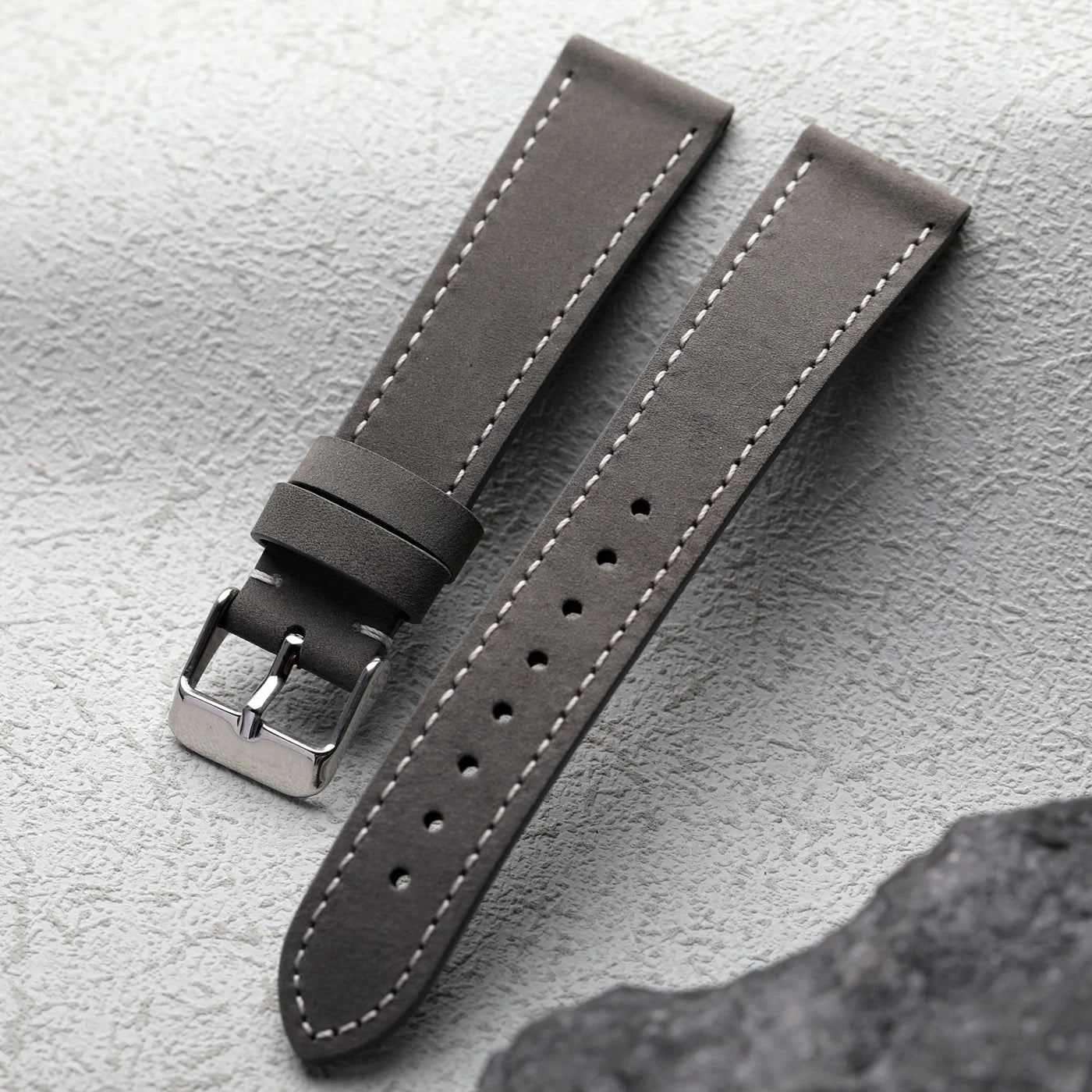 Bracciale fatto a mano in pelle smerigliata, 18 19 20 22MM, marrone grigio morbido, cinturino vintage in pelle bovina di primo strato, adatto per bracciale di orologio antico