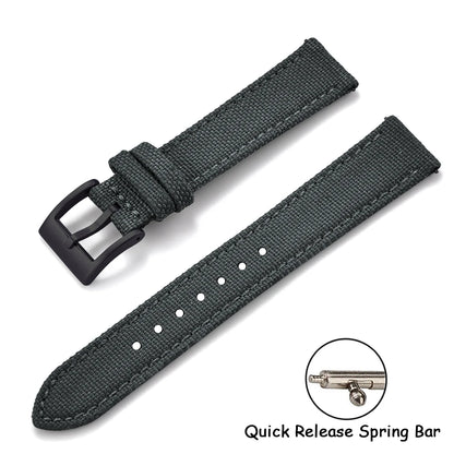 Per Cordura vela cinturino in pelle 18/20/22mm vela cinturini in nylon a sgancio rapido cintura in pelle per Omega Seiko