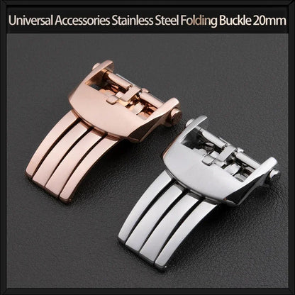 Accessoires universels, boucle pliante en acier inoxydable pour Breitling, bracelet en caoutchouc, cuir, nylon, fermoir de sécurité pour bracelet de montre de 20mm